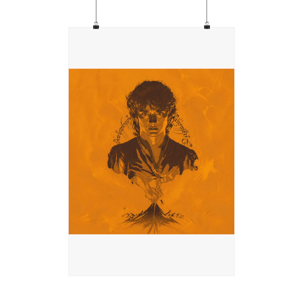 FRODO™ MOUNT DOOM™ Tengwar Inscription Graphic Metal Print | Inscryption - Official Creator merchandise
